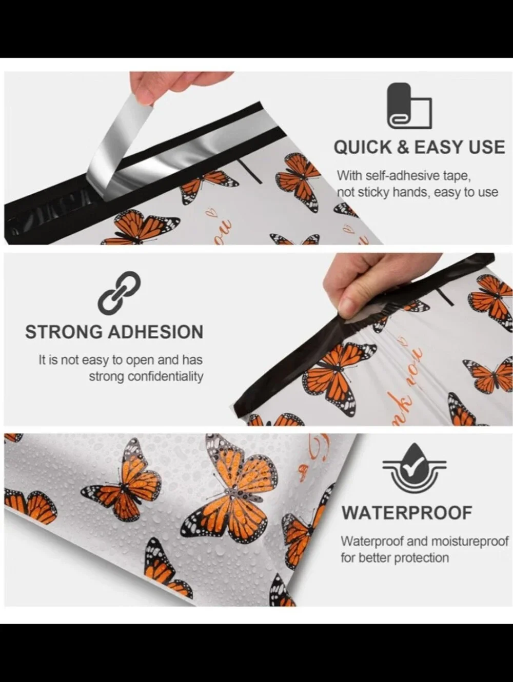 25ct, 6x9 BUTTERFLY POLY MAILERS